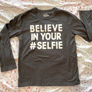 “Believe in your Selfie” Girl’s Long Sleeve Shirt